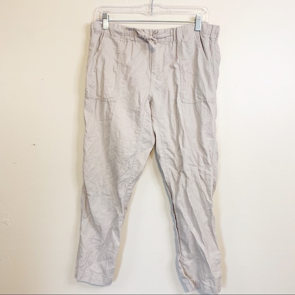 COLUMBIA Khaki Drawstring Waist Cropped Pants - Picture 1 of 7